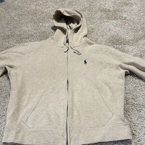 Polo Ralph Lauren Tan Full Zip Jacket Hoodie Small Mens
